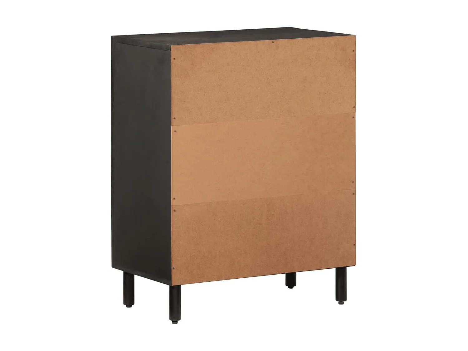 Aparador madera maciza de mango negro 60x33x75 cm