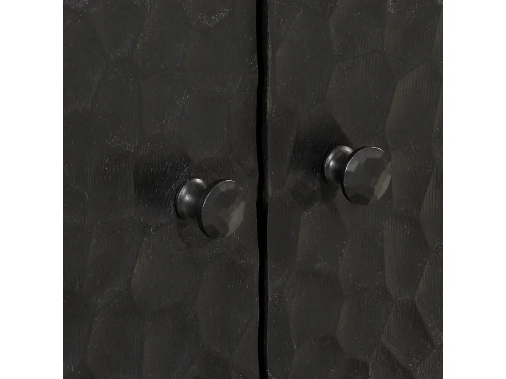 Aparador madera maciza de mango negro 60x33x75 cm