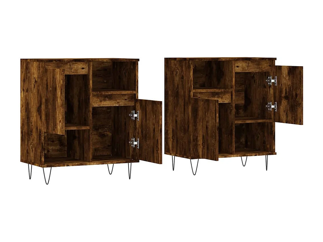 Buffets 2 pièces chêne fumé bois d'ingénierie