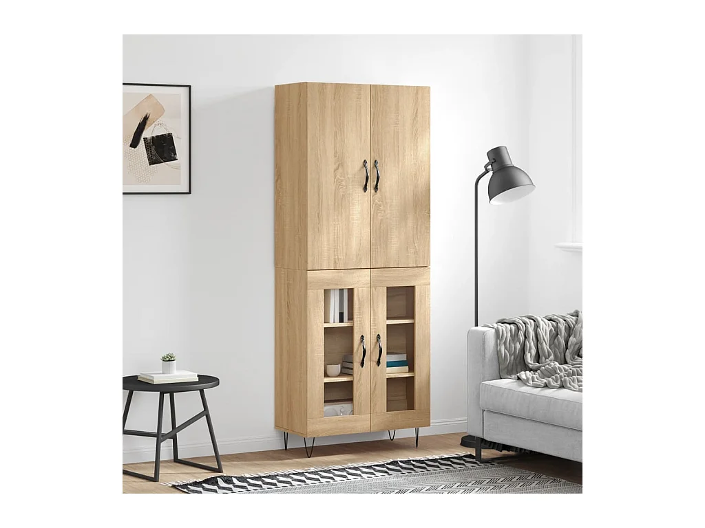 Buffet haut Chêne sonoma 69,5x34x180 cm Bois d'ingénierie