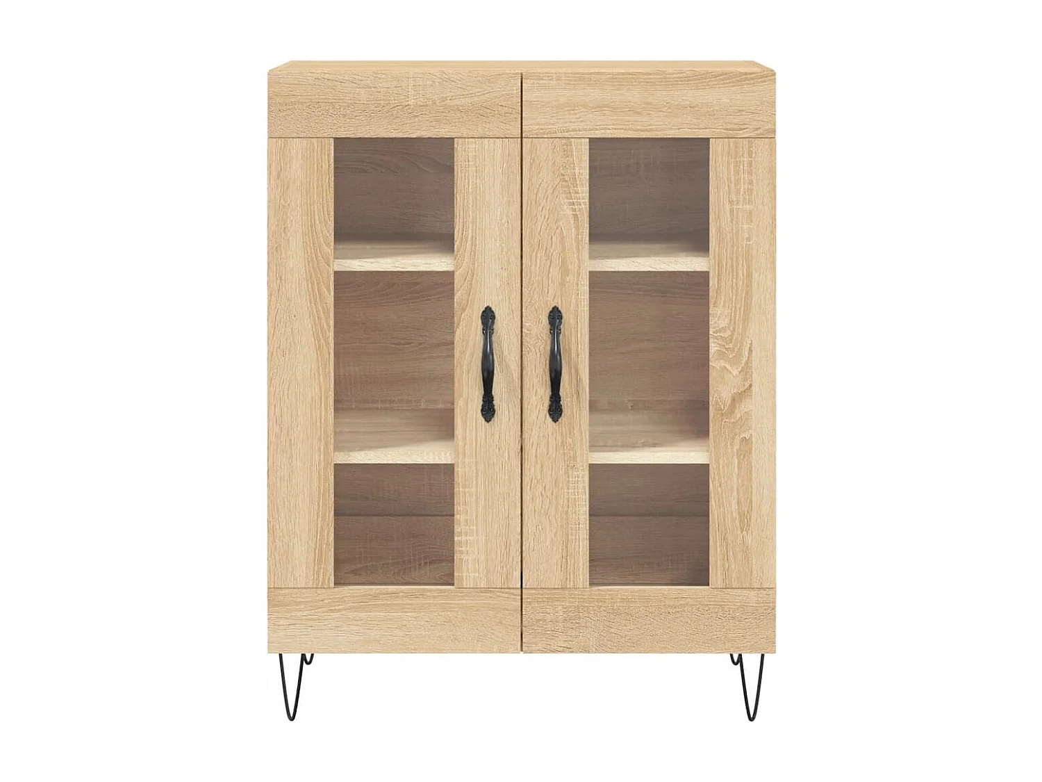 Aparador alto madera contrachapada color roble 69,5x34x180 cm