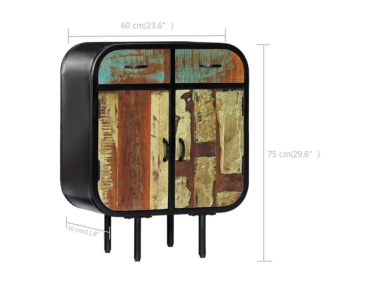 Buffet 60 x 30 x 75 cm Bois de récupération massif