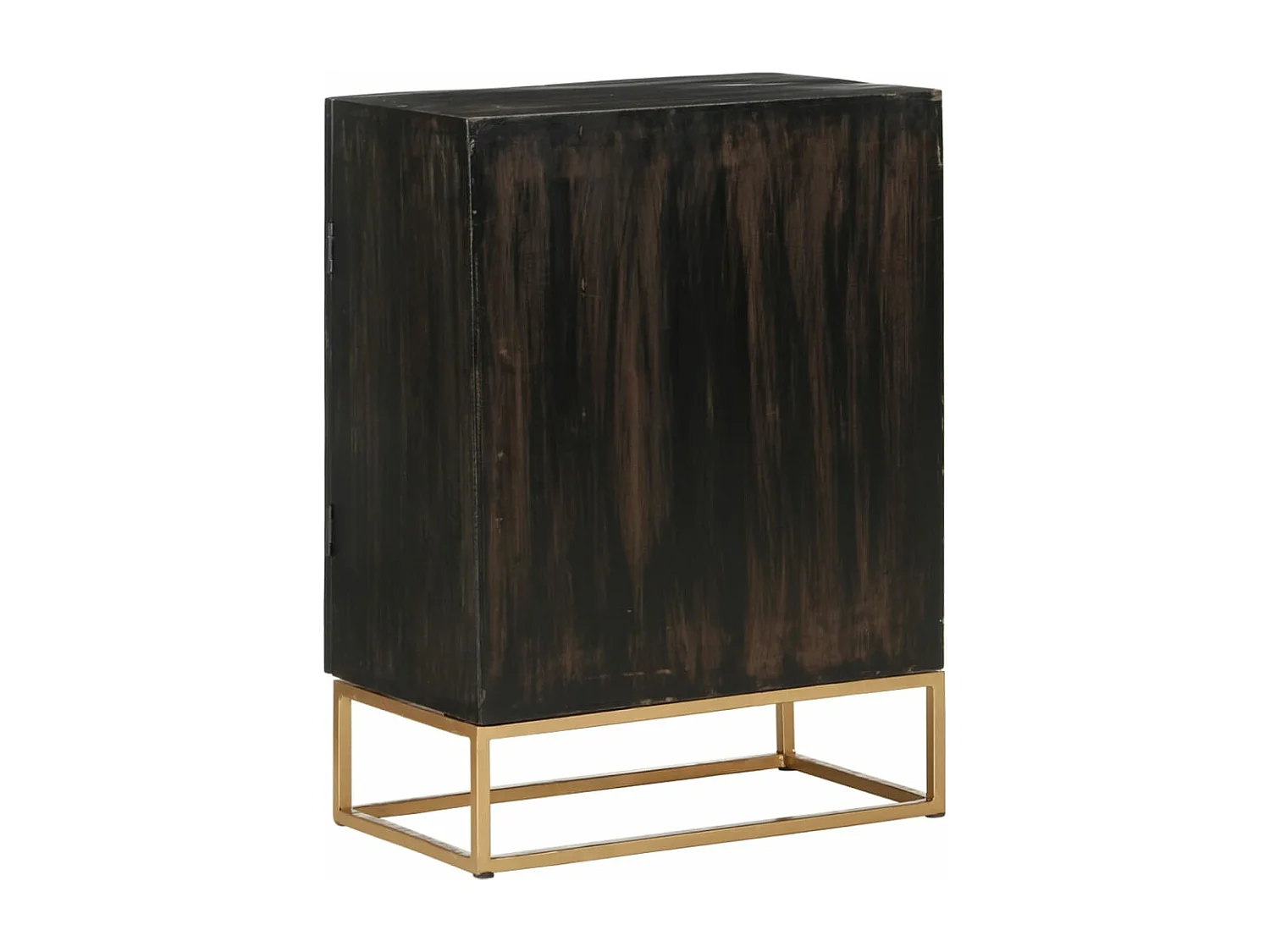 Buffet Noir 55x34x75 cm Bois massif de manguier et fer