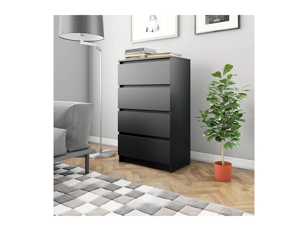 Buffet Noir 60x35x98,5 cm Bois d'ingénierie