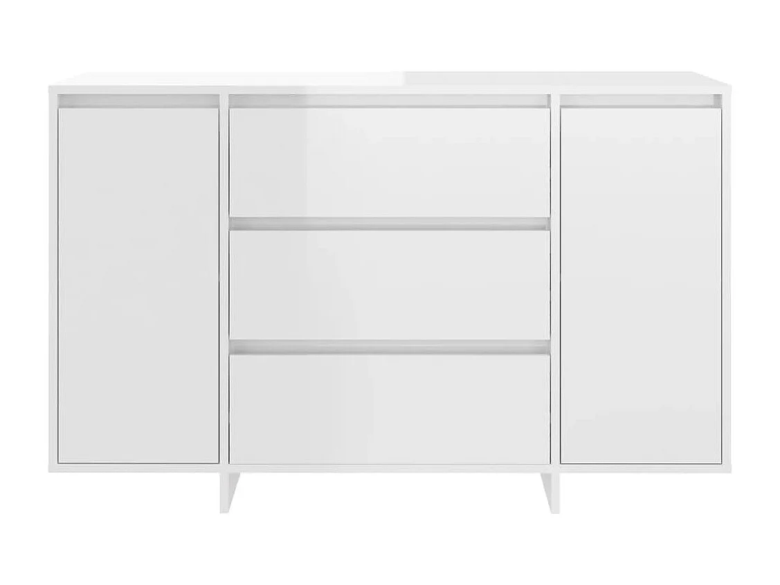Buffet avec 3 tiroirs Blanc brillant 120x41x75 cm Aggloméré