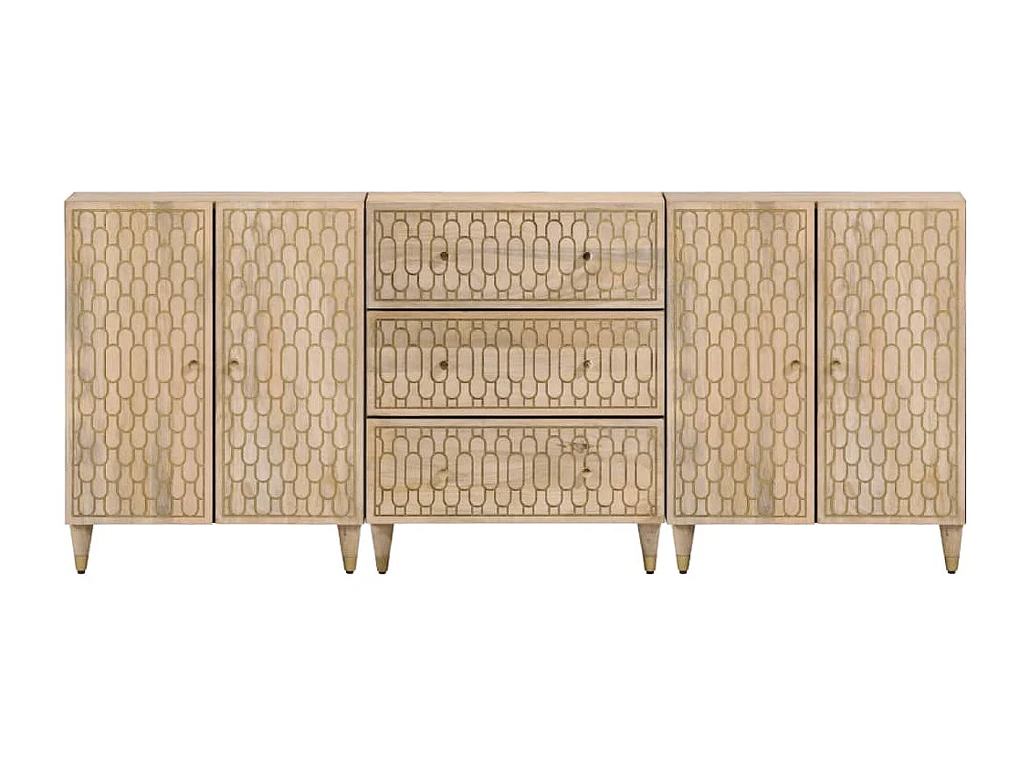 Armoires latérales 3 pièces 60x33x75 cm bois massif de manguier