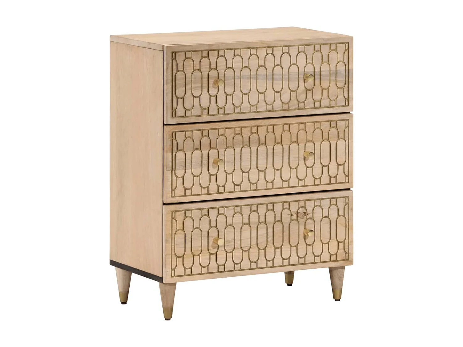 Armoires latérales 3 pièces 60x33x75 cm bois massif de manguier