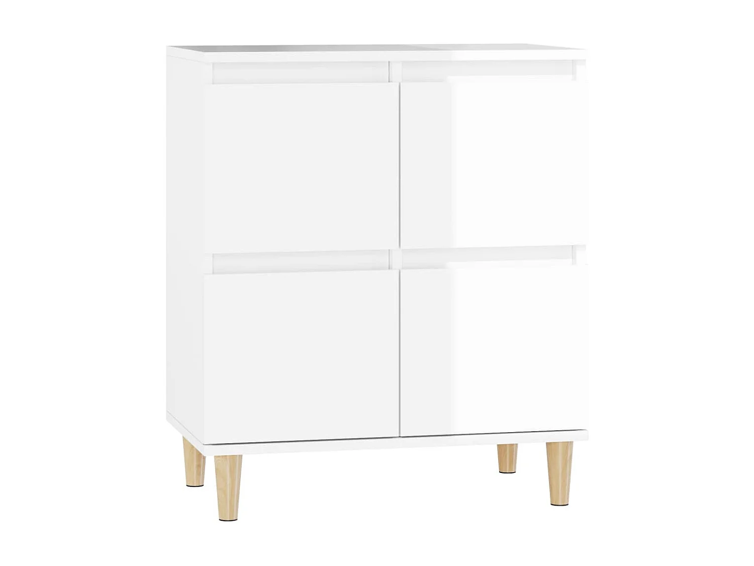 Buffet Blanc brillant 60x35x70 cm Bois d'ingénierie