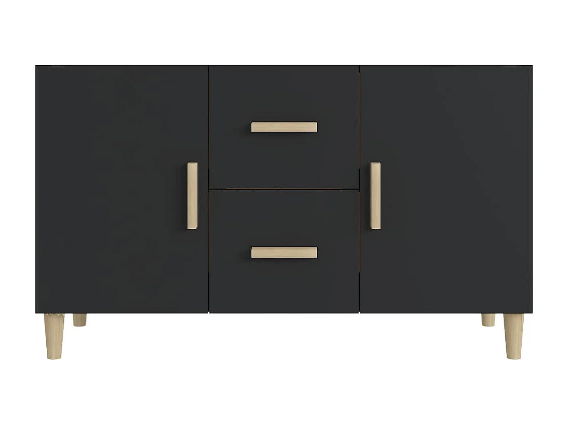 Buffet noir 100x36x60 cm bois d'ingénierie