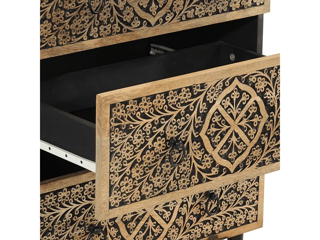 Armoires latérales 2 pièces 60x33x75 cm bois massif de manguier