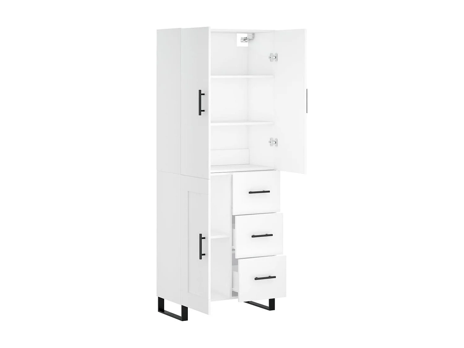 Buffet haut Blanc 69,5x34x180 cm Bois d'ingénierie