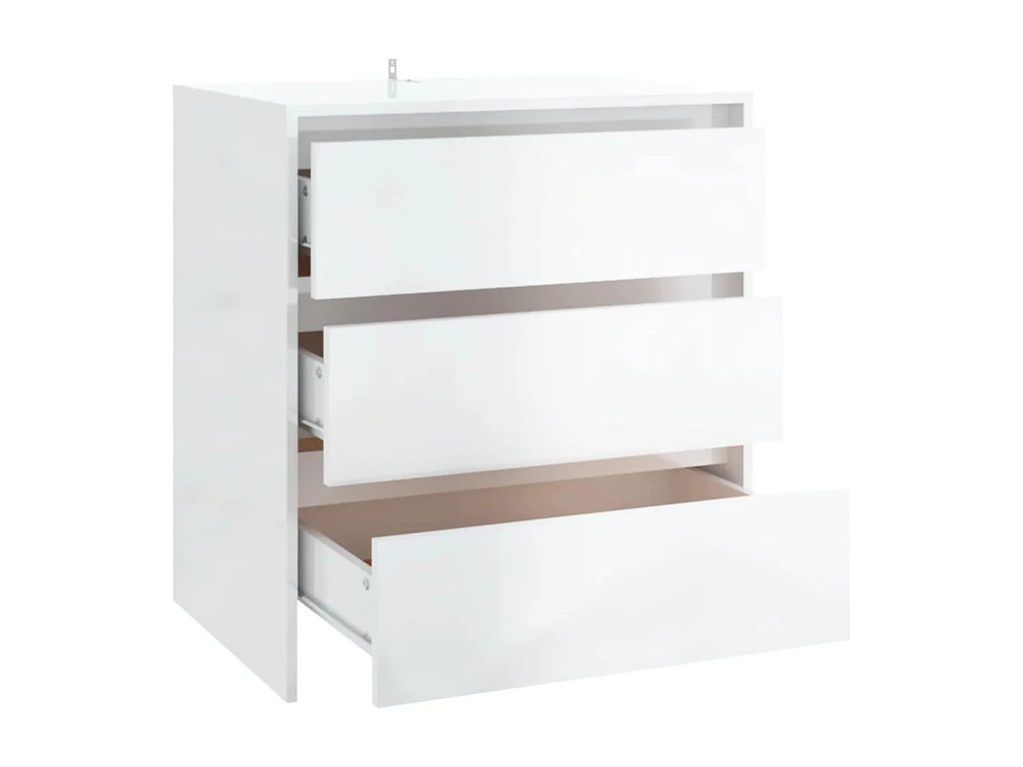 Dressoir 70x41x75 cm bewerkt hout hoogglans wit