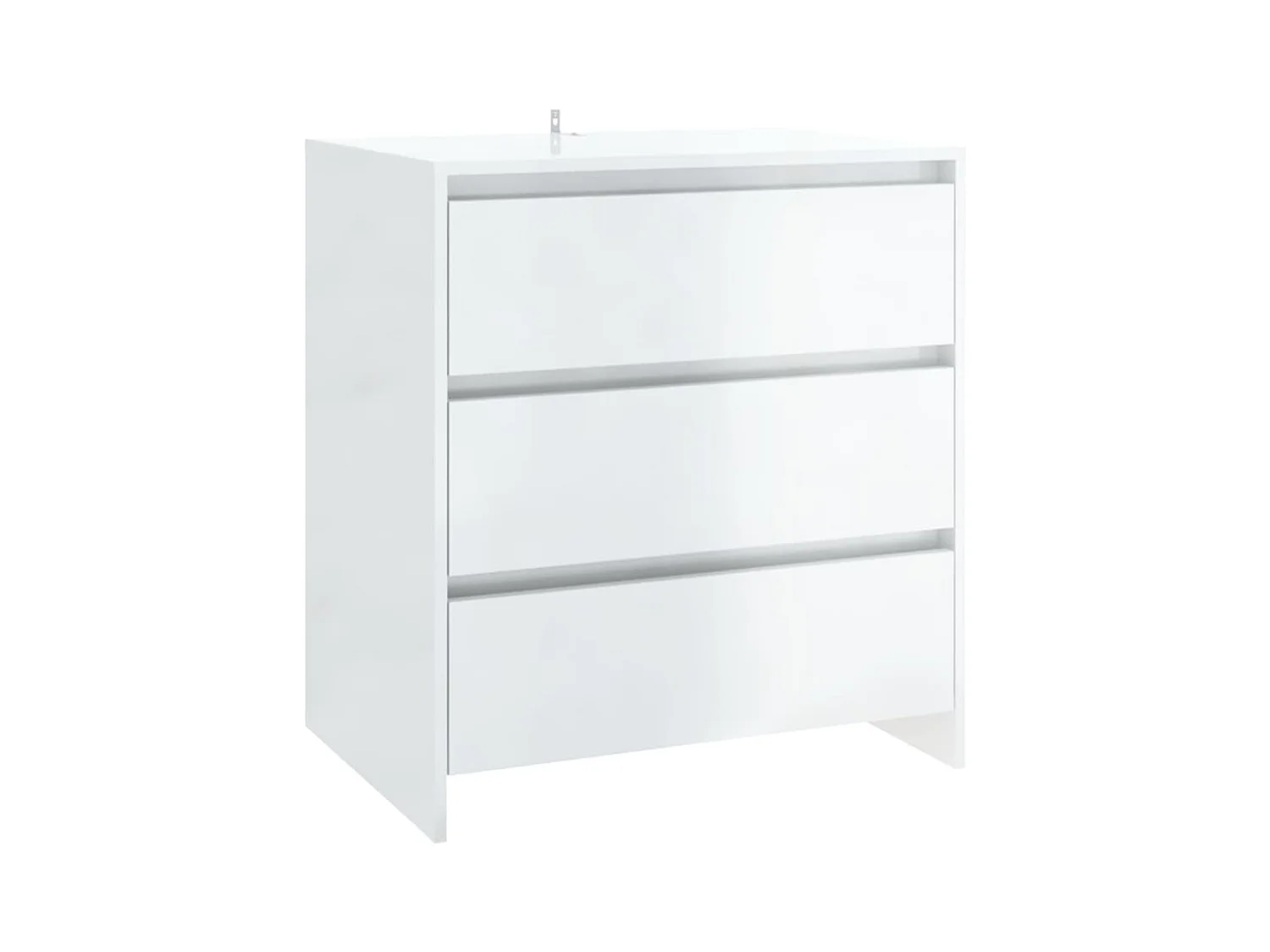 Buffet Blanc brillant 70x41x75 cm Bois d'ingénierie