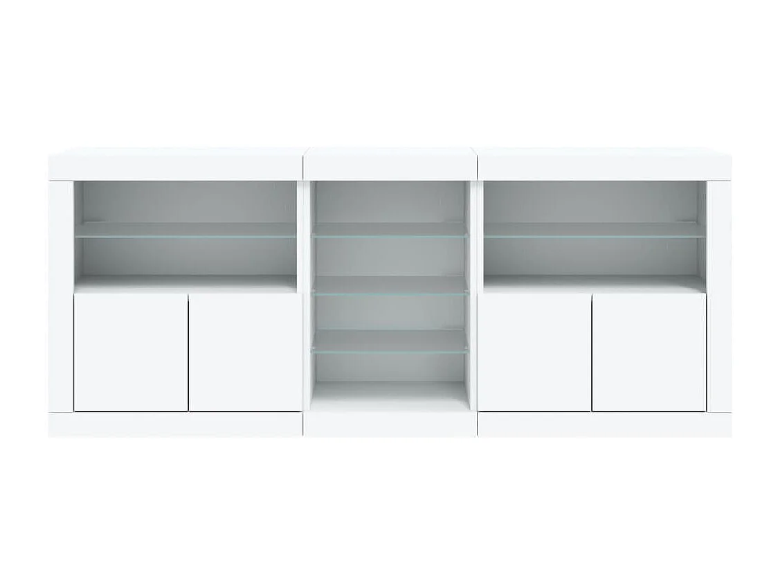 Buffet avec lumières LED blanc 162x37x67 cm