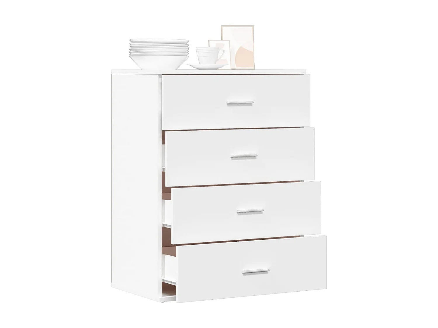 Dressoir 60x39x80 cm bewerkt hout wit