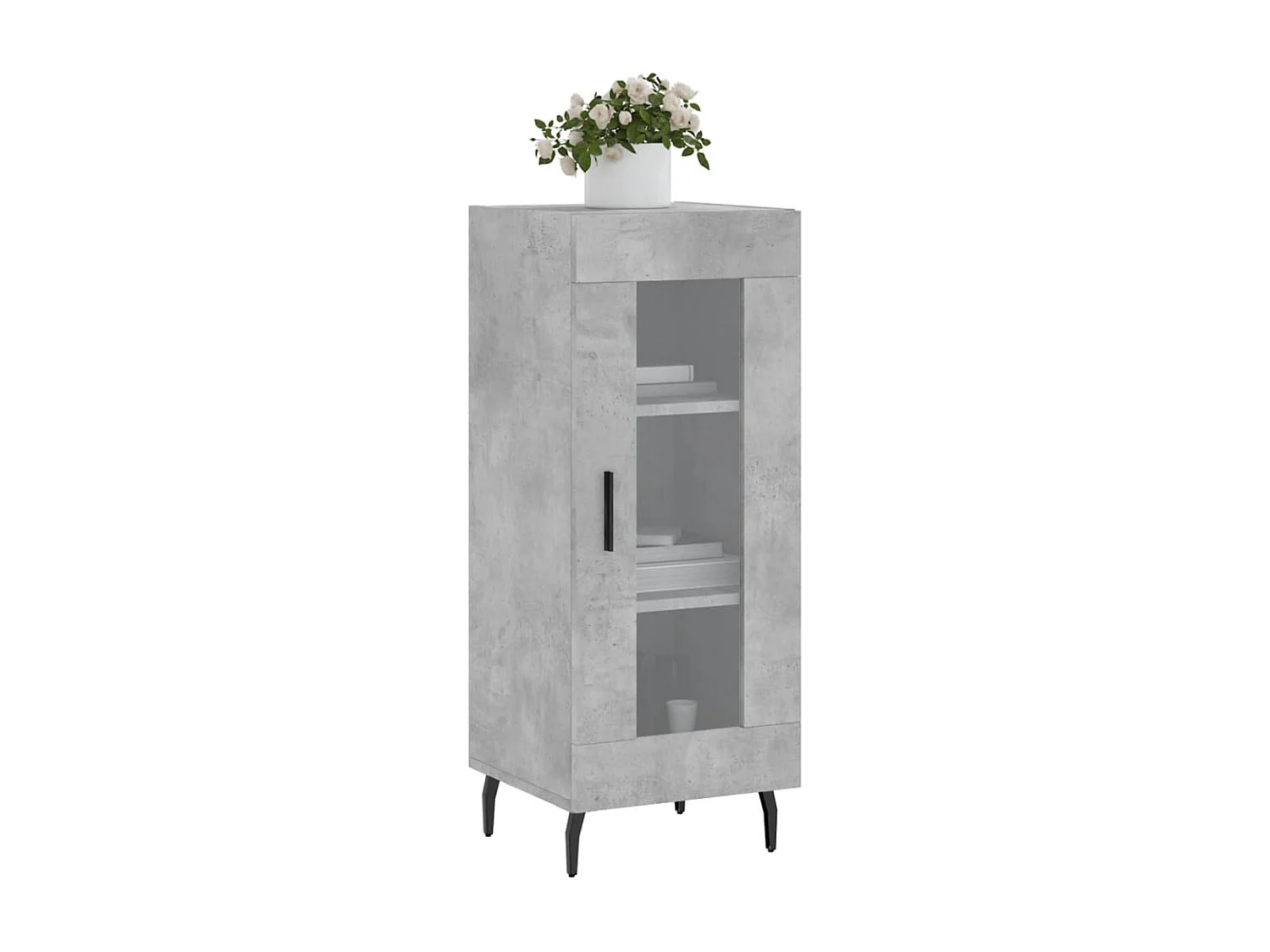 Buffet Gris béton 34,5x34x90 cm Bois d'ingénierie