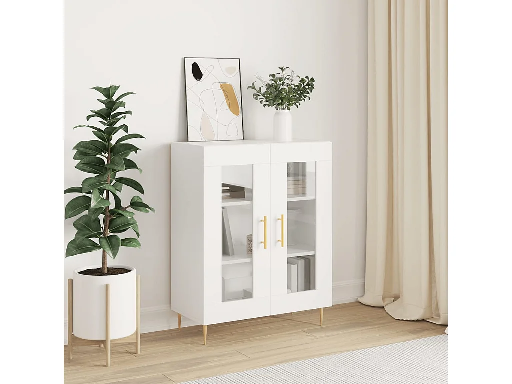 Buffet blanc 69,5x34x90 cm bois d'ingénierie