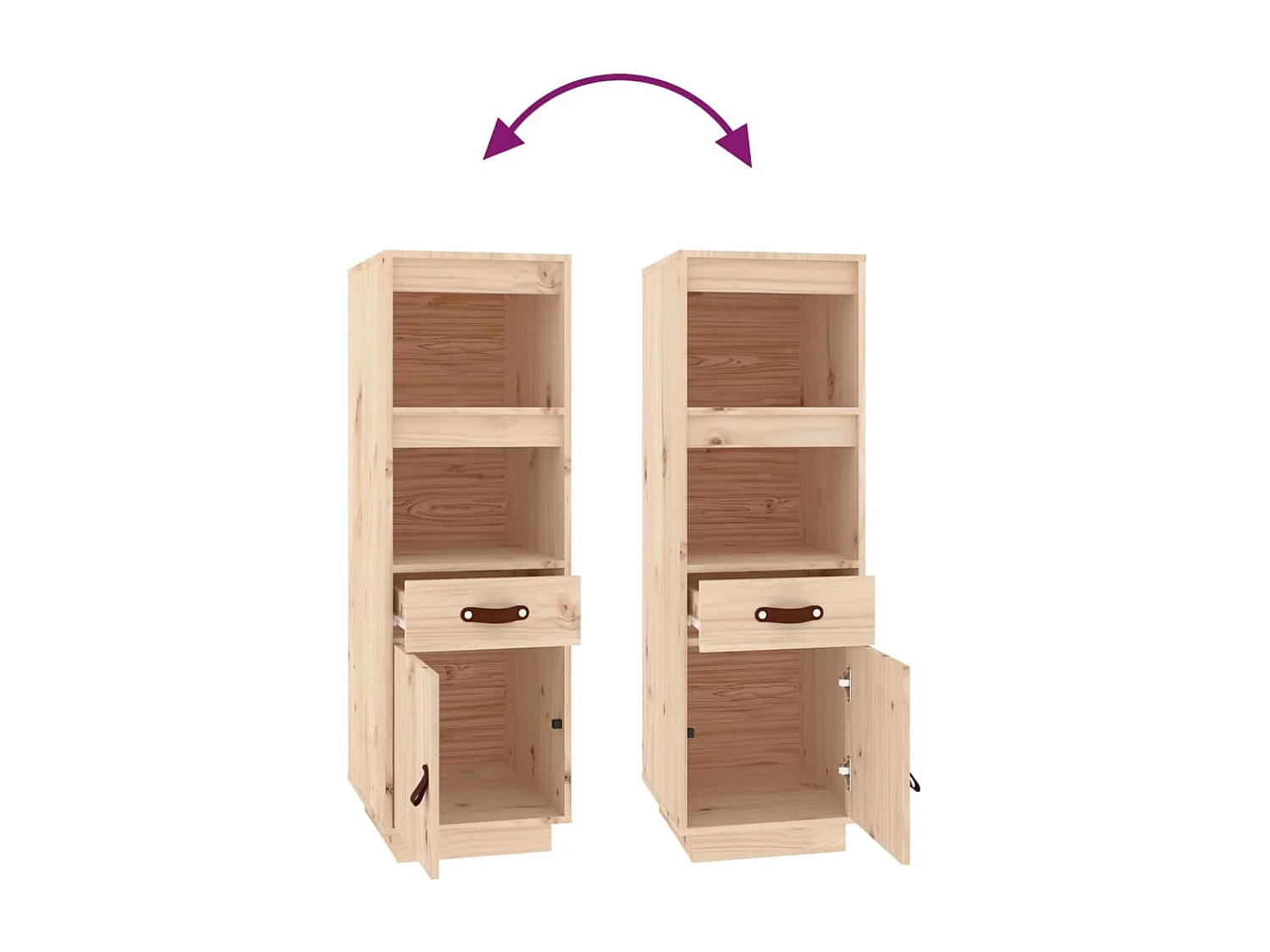 Aparador alto madera maciza de pino 34x40x108,5 cm