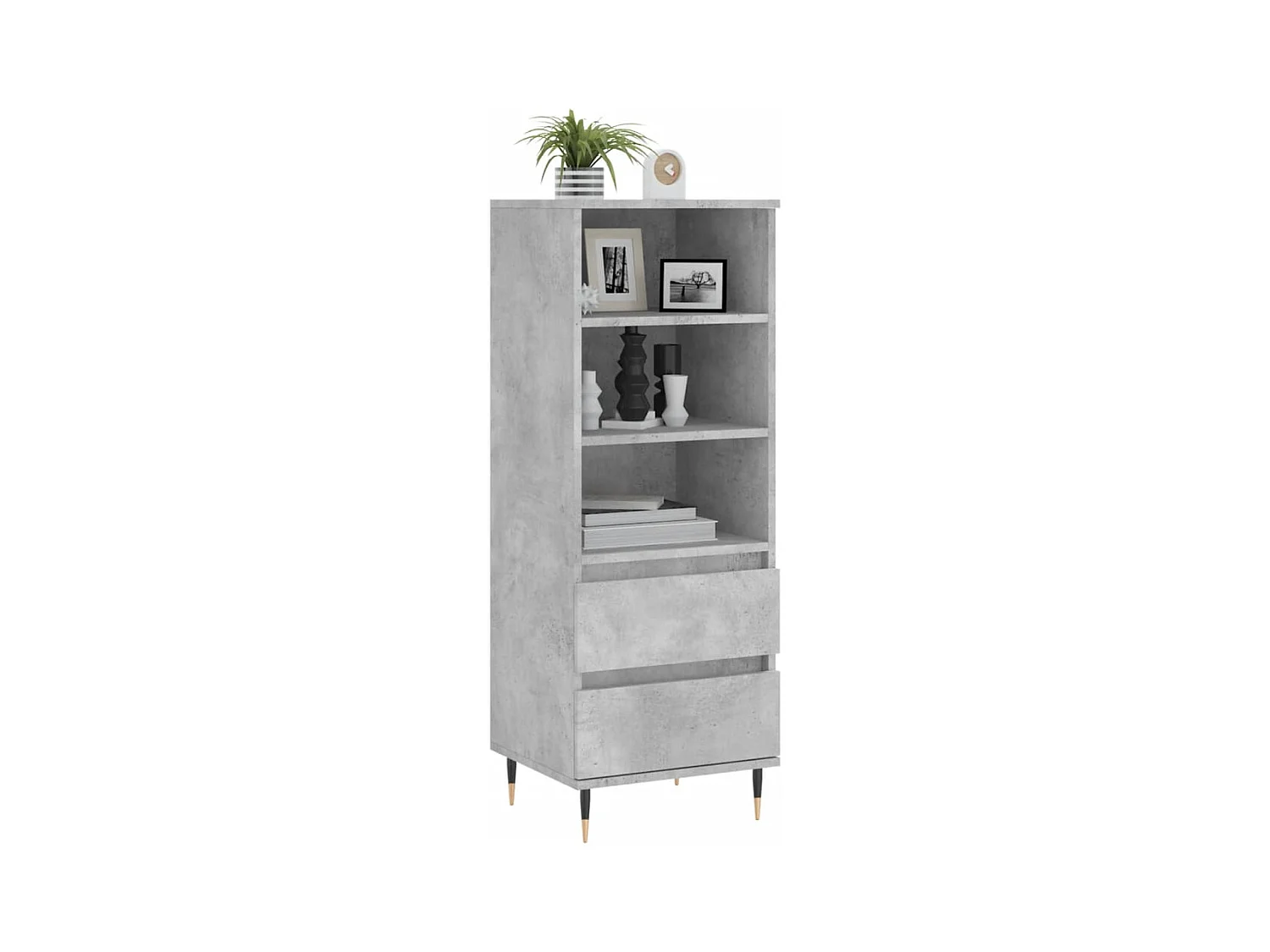 Buffet haut Gris béton 40x36x110 cm Bois d'ingénierie