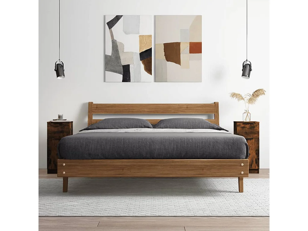 Buffet Chêne fumé 30x30x70 cm Bois d'ingénierie