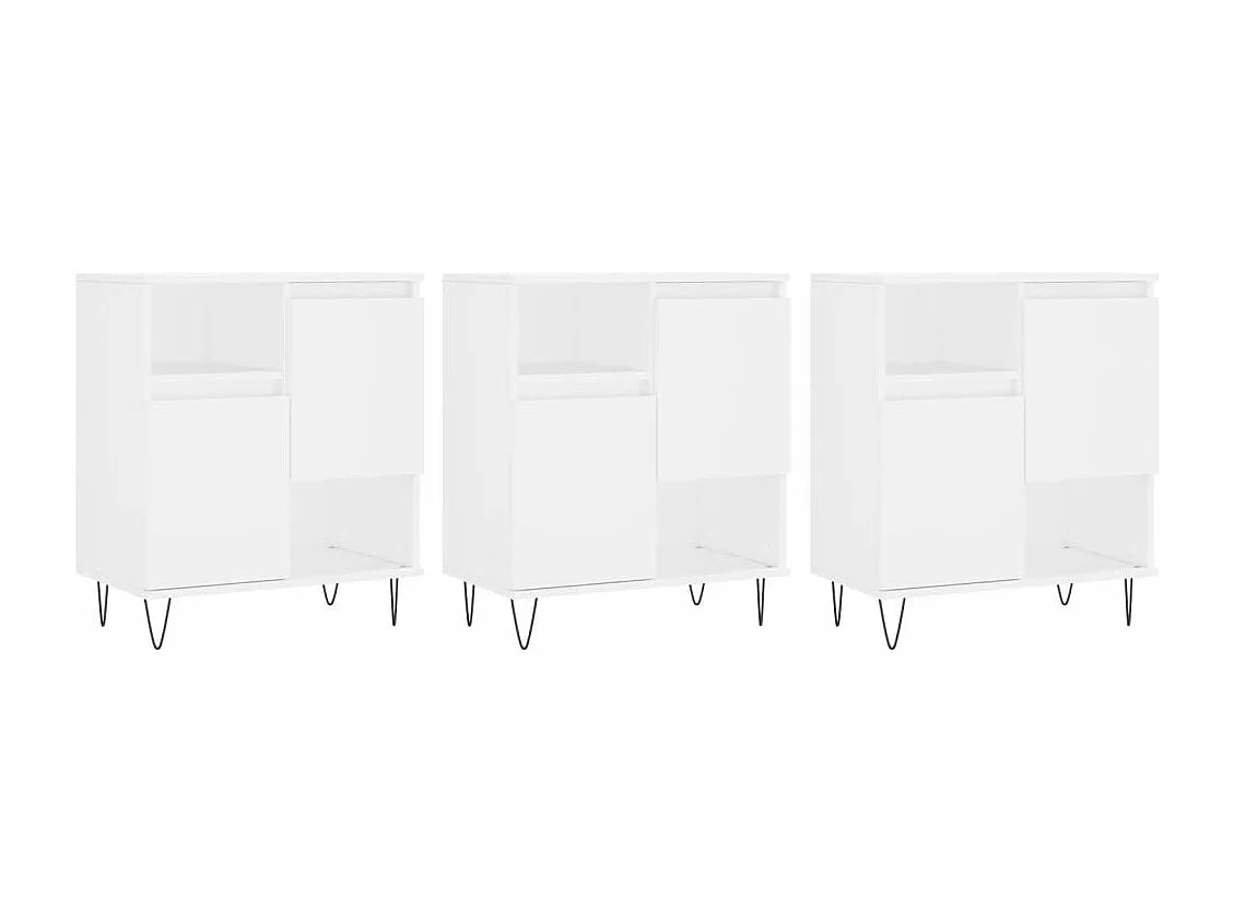 Buffets 3 pièces Blanc Bois d'ingénierie