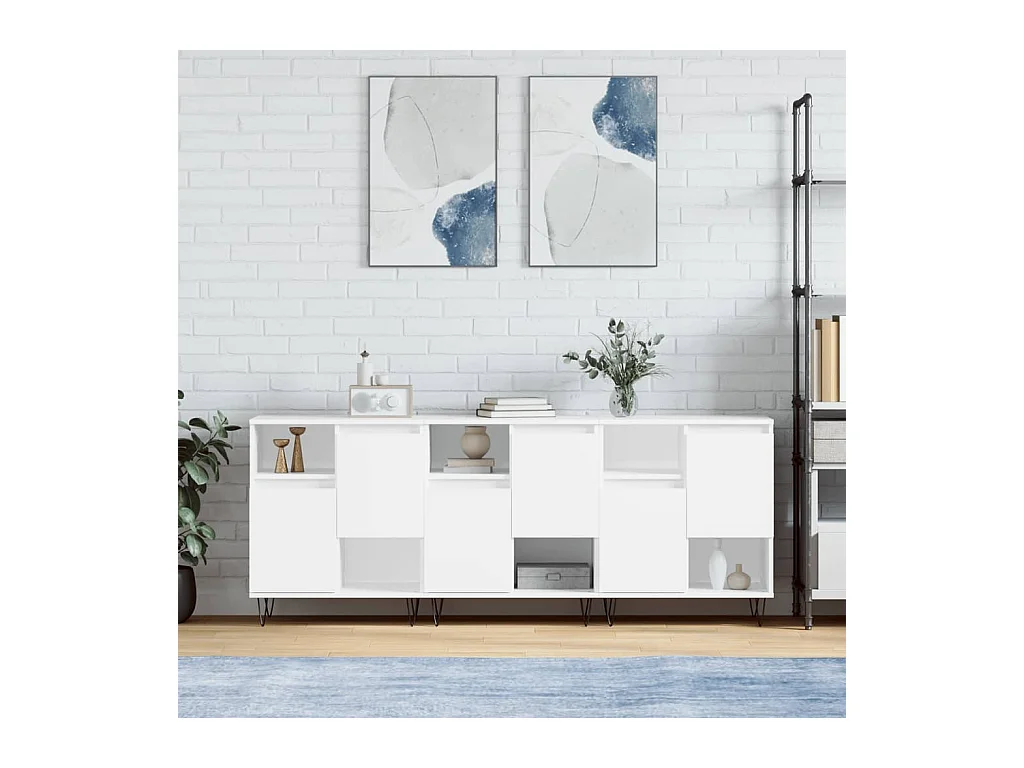 Buffets 3 pièces Blanc Bois d'ingénierie