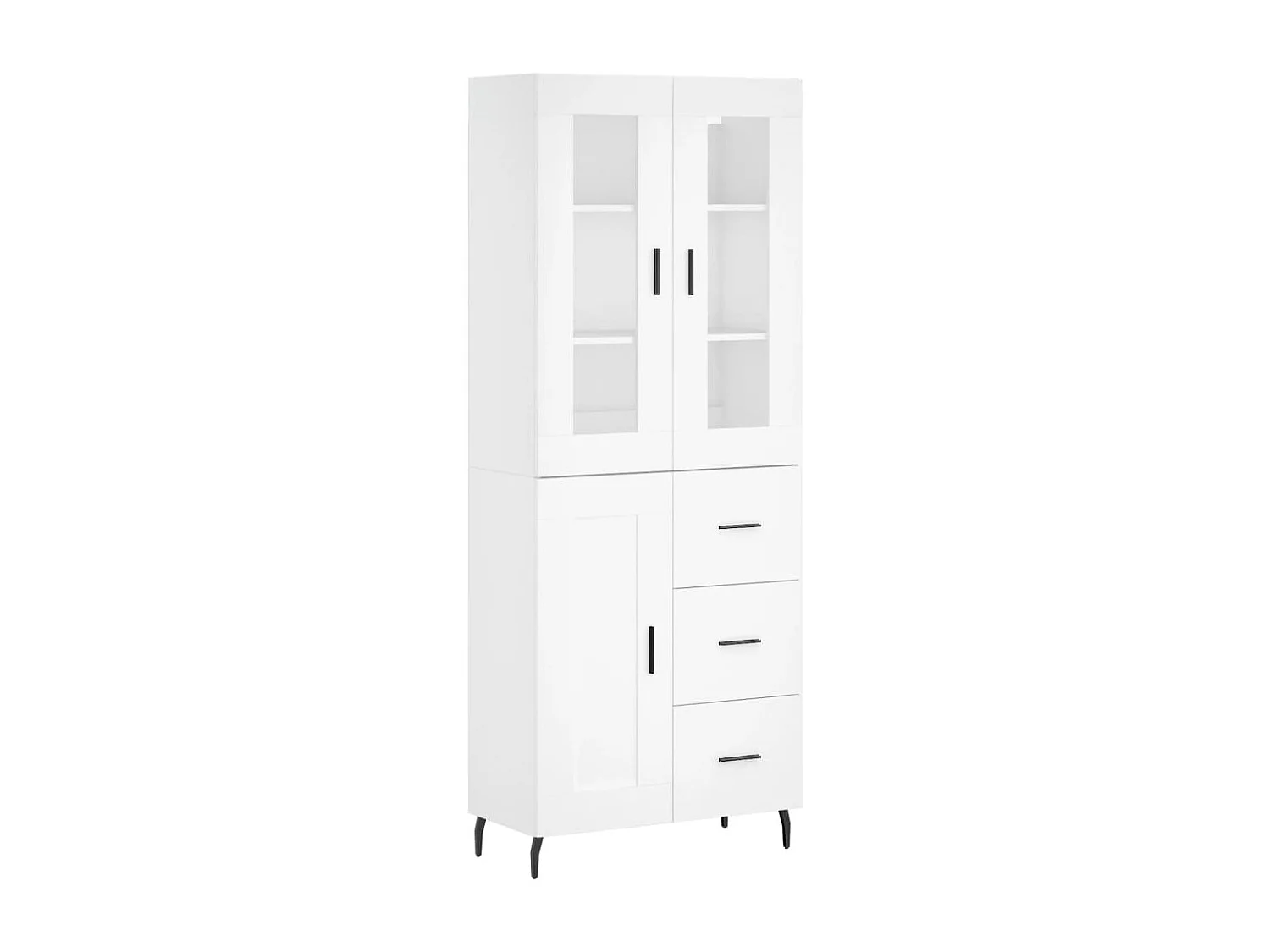 Buffet haut Blanc 69,5x34x180 cm Bois d'ingénierie