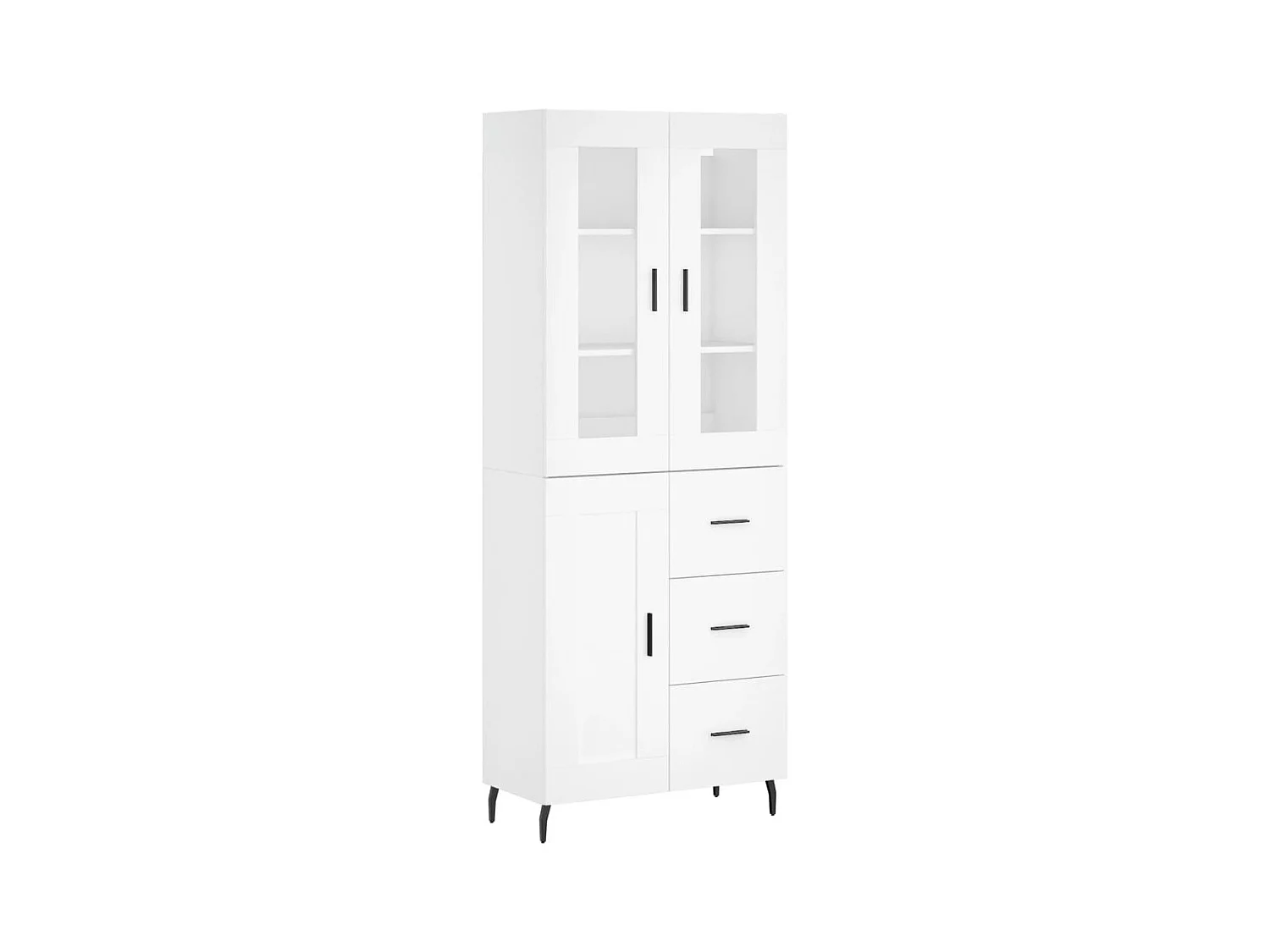 Hoge kastukken69,5x34x180 cm bewerkt hout wit