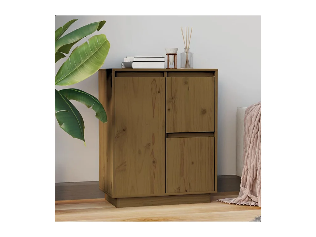 Buffet Marron miel 60x34x75 cm Bois massif de pin