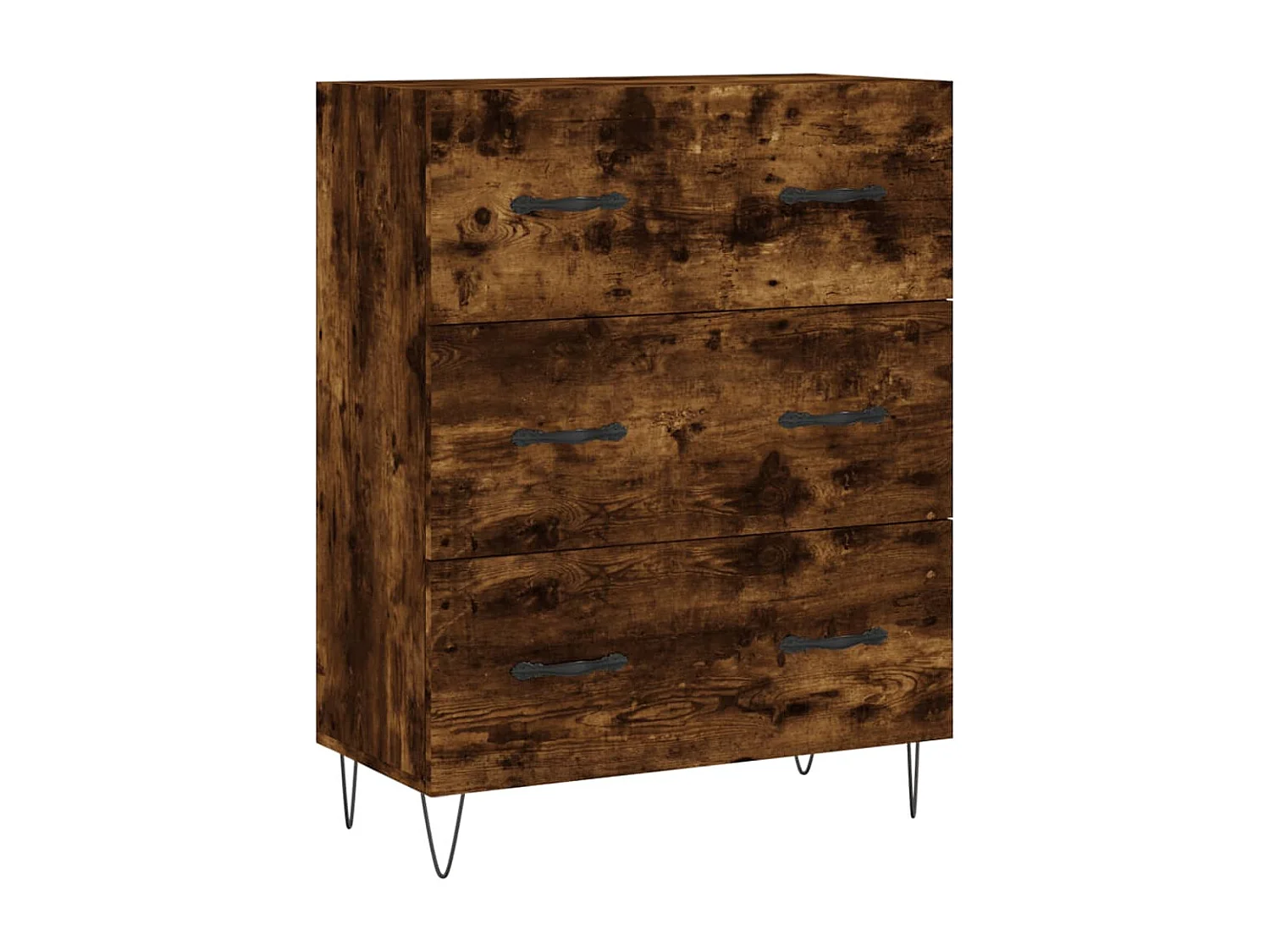 Buffet haut Chêne fumé 69,5x34x180 cm Bois d'ingénierie