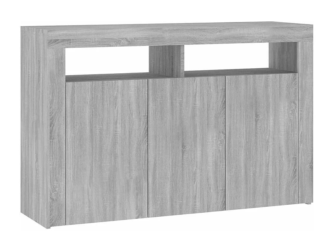 Buffet avec lumières LED sonoma gris 115,5x30x75 cm