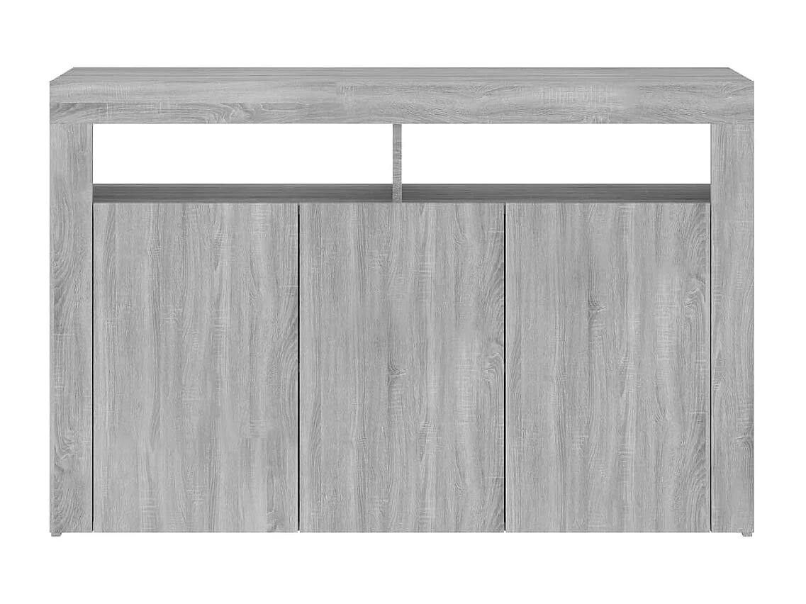 Buffet avec lumières LED sonoma gris 115,5x30x75 cm