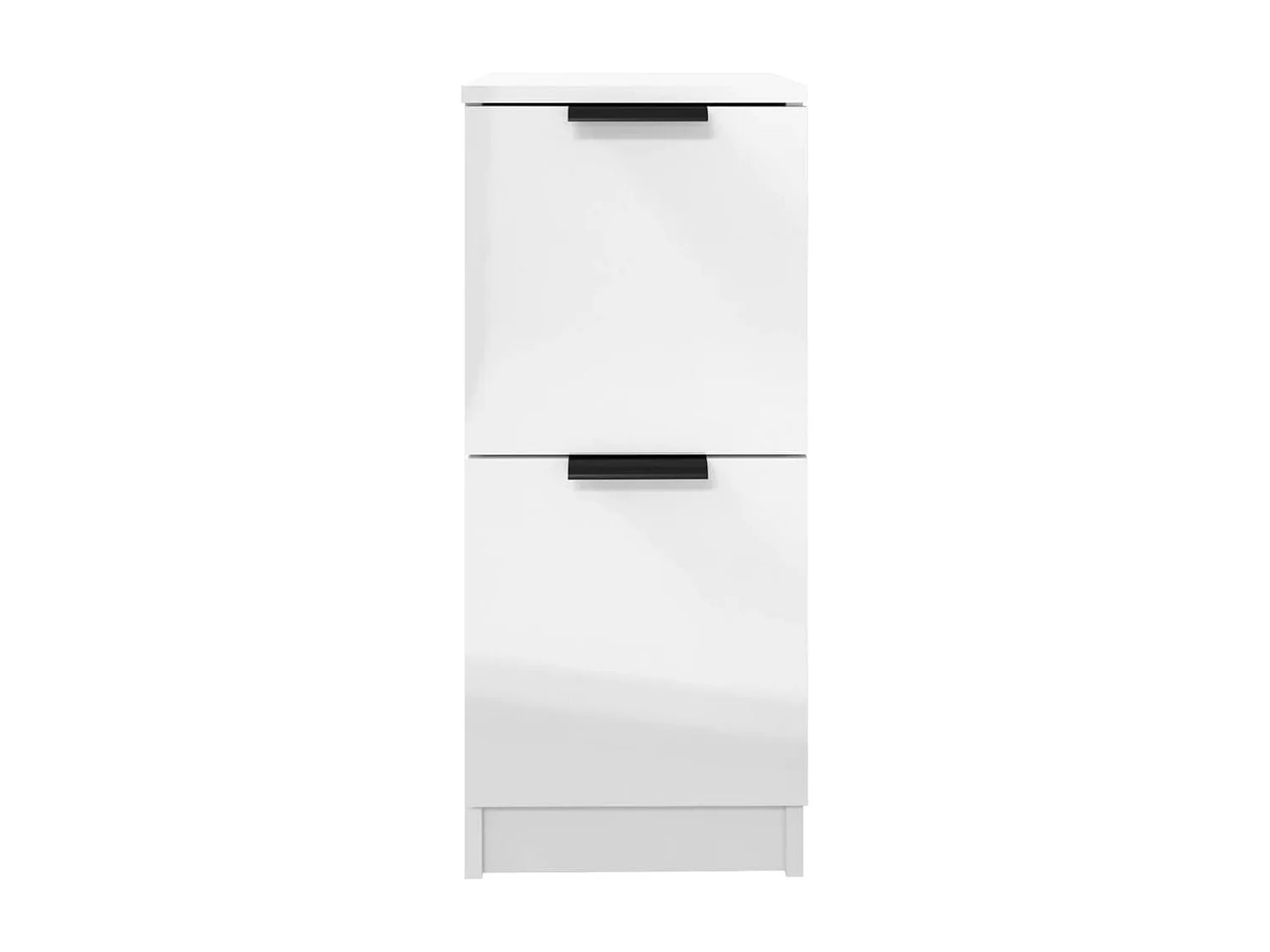 Aparadores 2 unidades madera contrachapada blanco brillo 30x30x70 cm