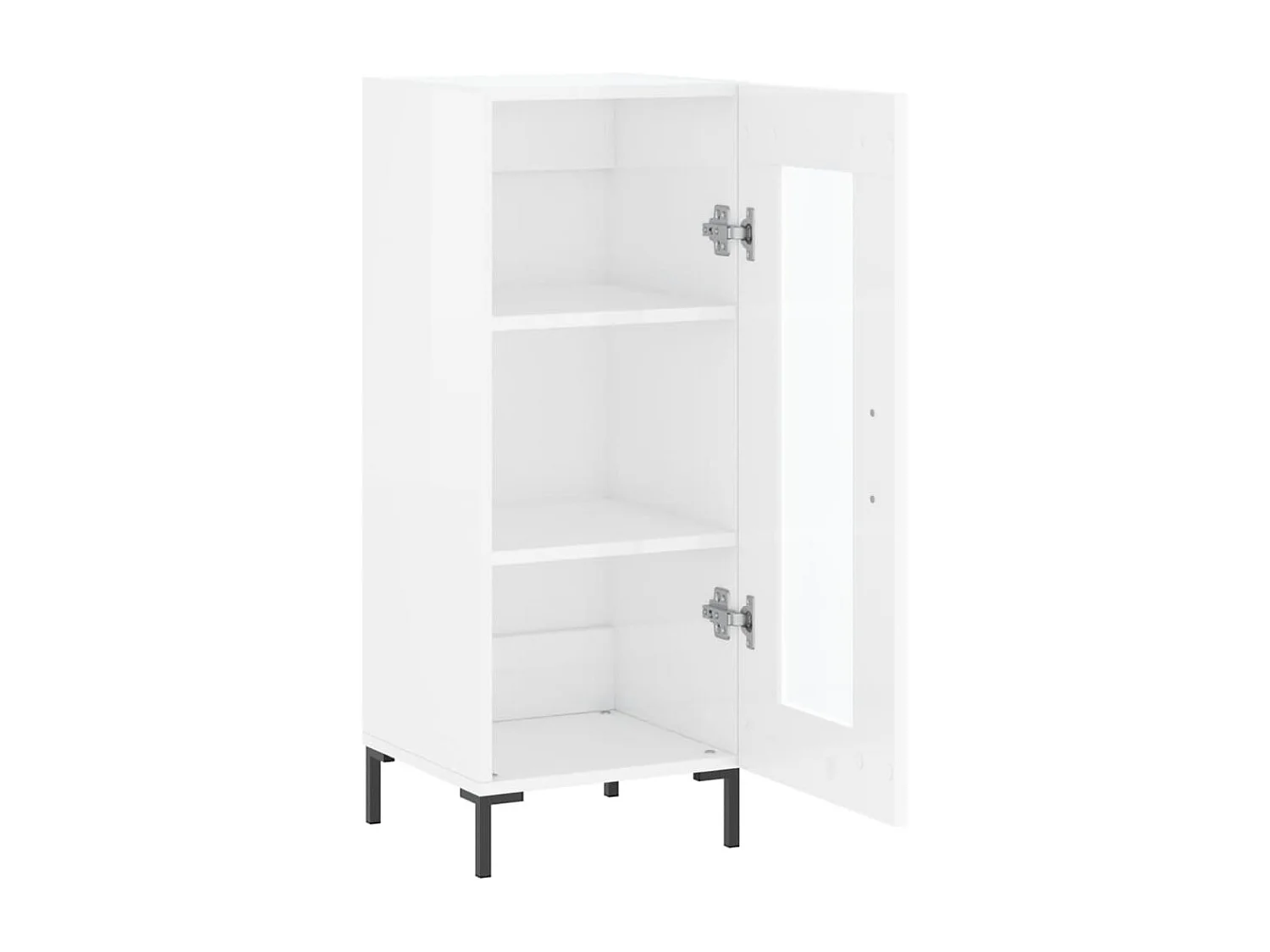 Buffet Blanc brillant 34,5x34x90 cm Bois d'ingénierie