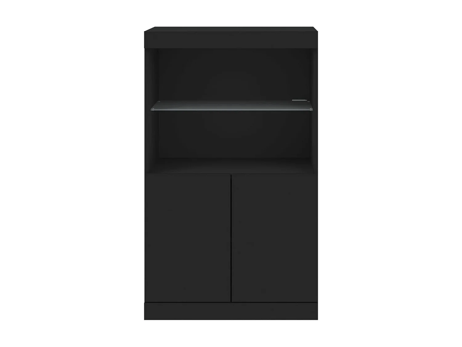 Buffet avec lumières LED noir 60,5x37x100 cm