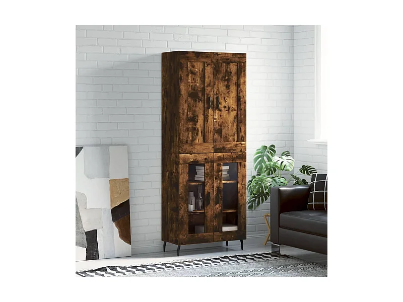 Armário alto 69,5x34x180 cm madeira processada carvalho fumado