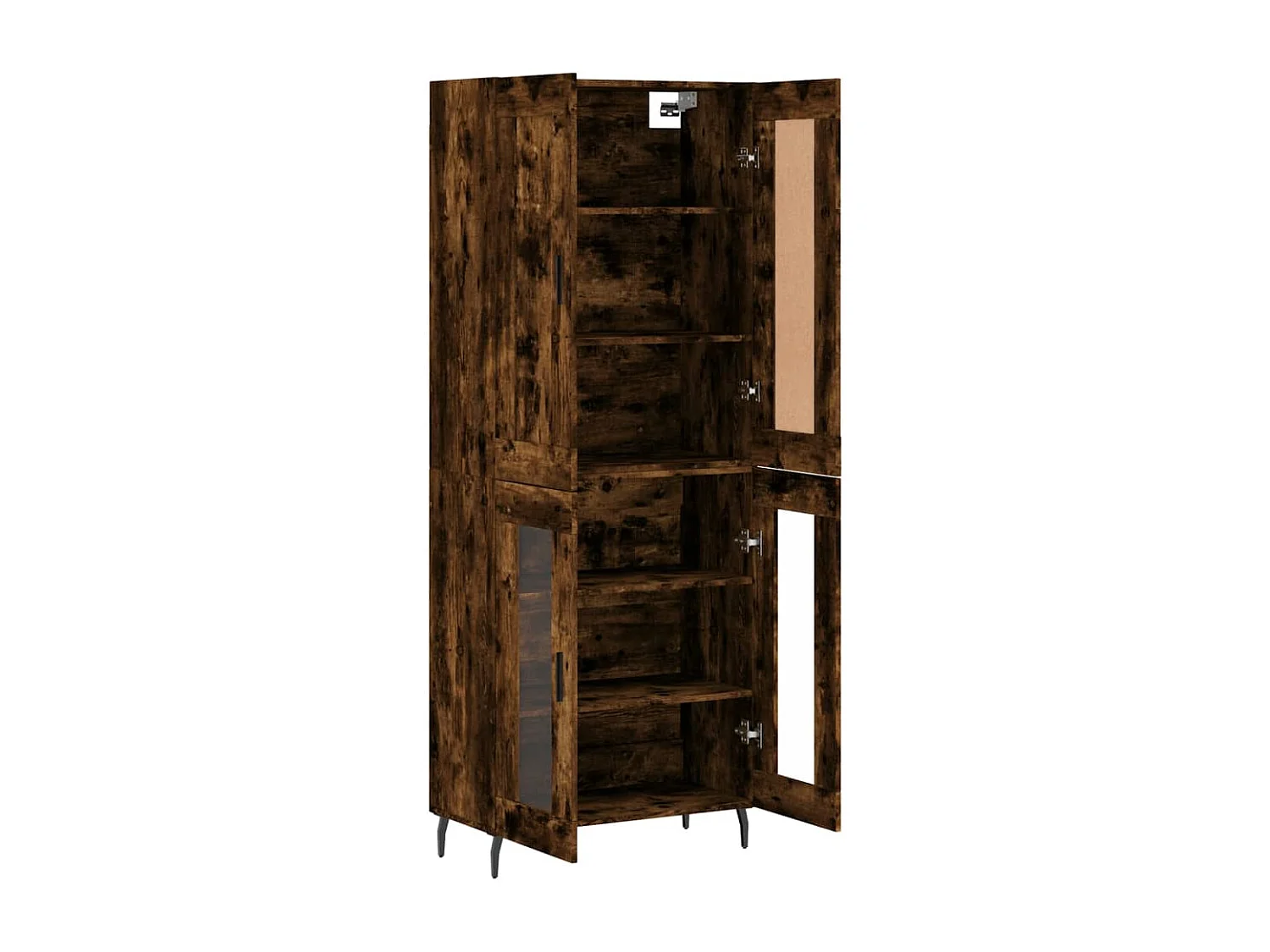 Aparador alto madera contrachapada roble ahumado 69,5x34x180 cm