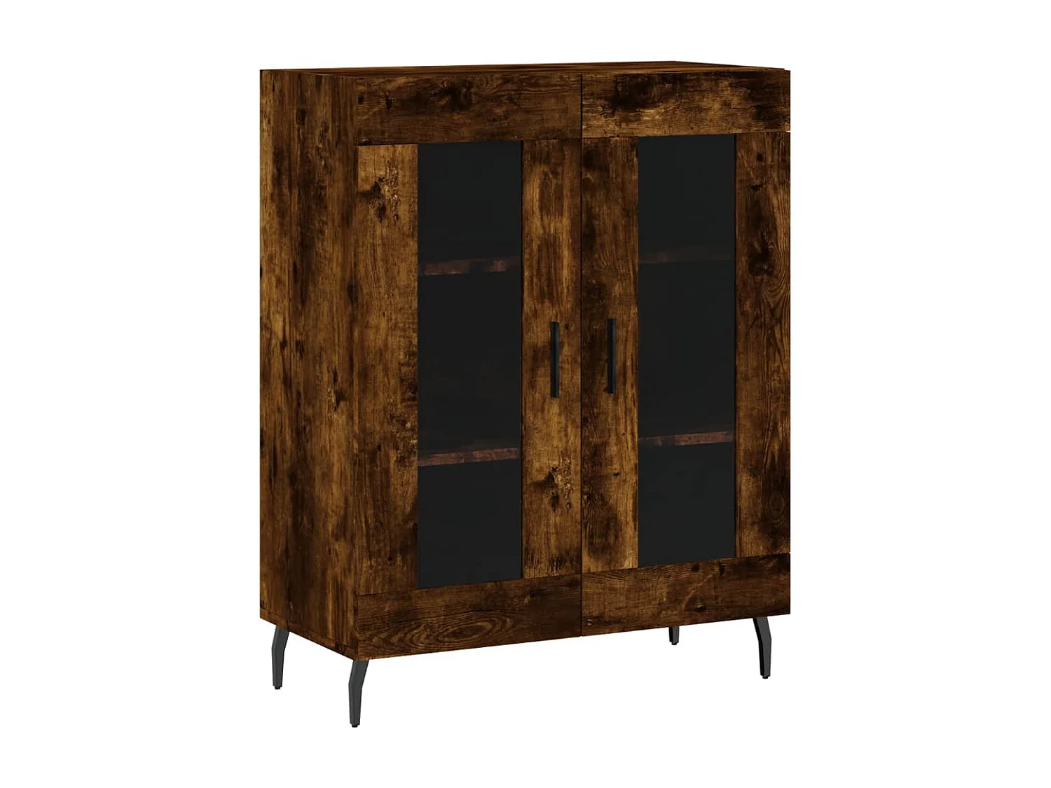 Aparador alto madera contrachapada roble ahumado 69,5x34x180 cm