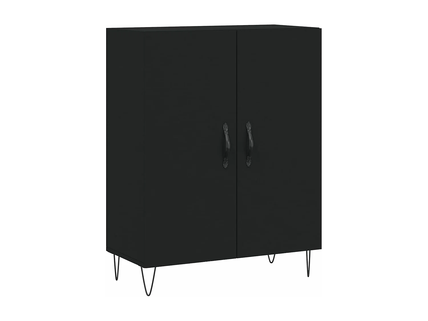 Buffet noir 69,5x34x90 cm bois d'ingénierie