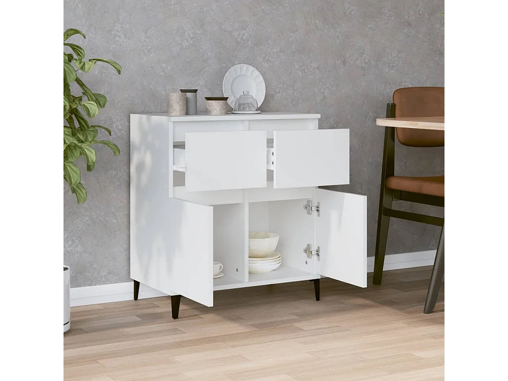 Buffet Blanc 60x35x70 cm Bois d'ingénierie