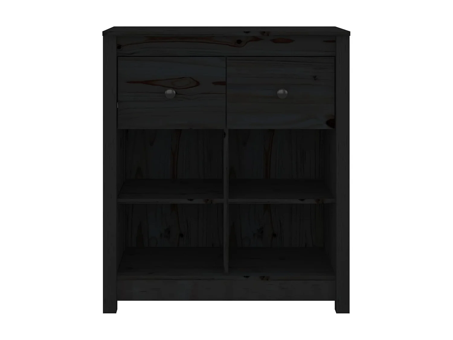 Buffet Noir 70x35x80 cm Bois massif de pin