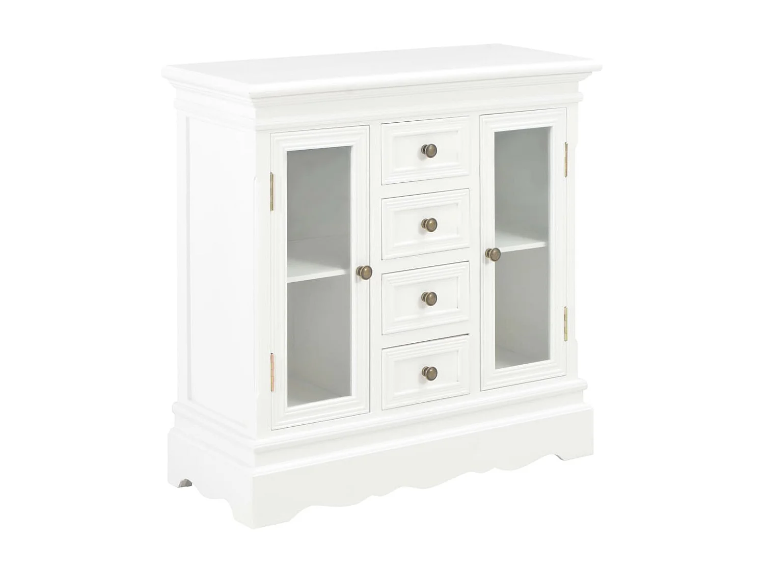 Aparador de madera maciza de pino blanco 70x28x70 cm