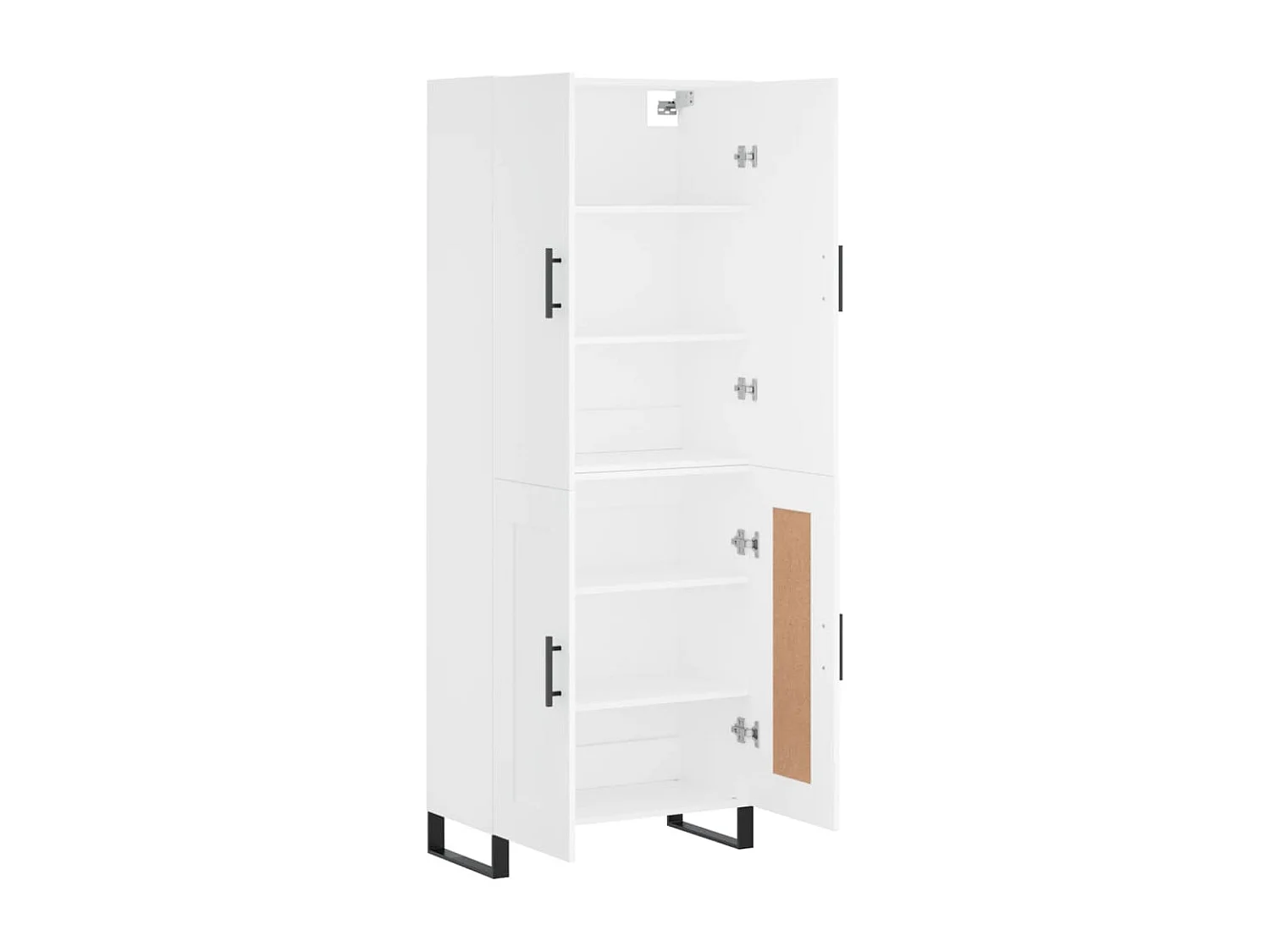 Aparador alto madera contrachapada blanco 69,5x34x180 cm