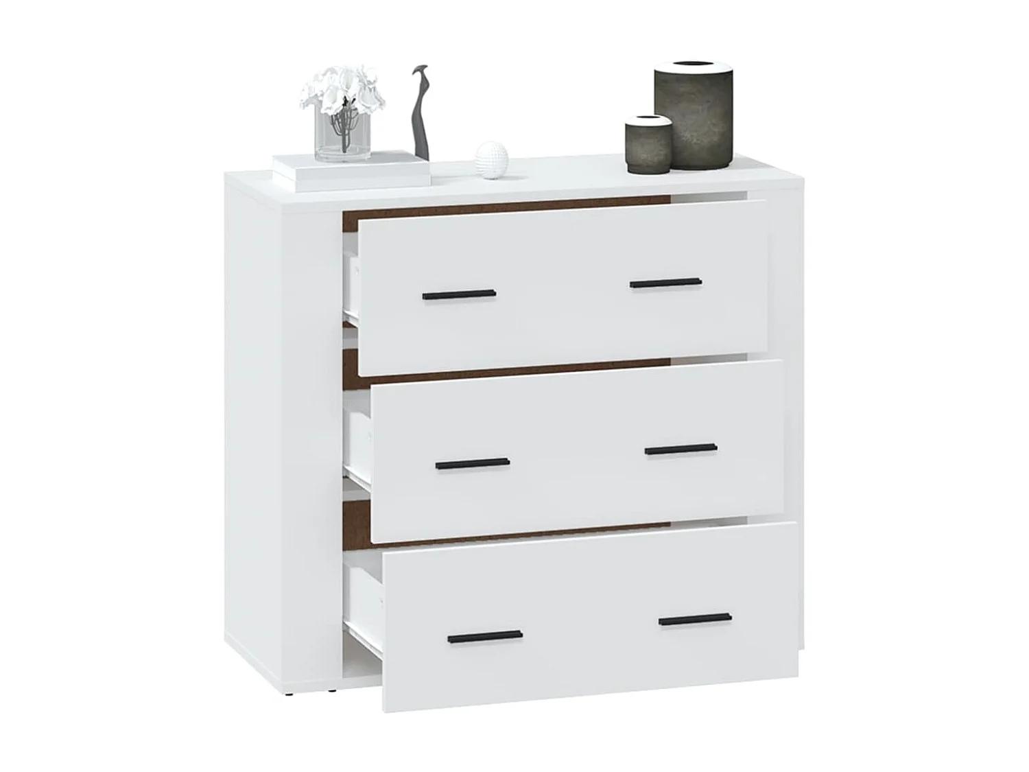 Dressoir 80x33x70 cm bewerkt hout wit