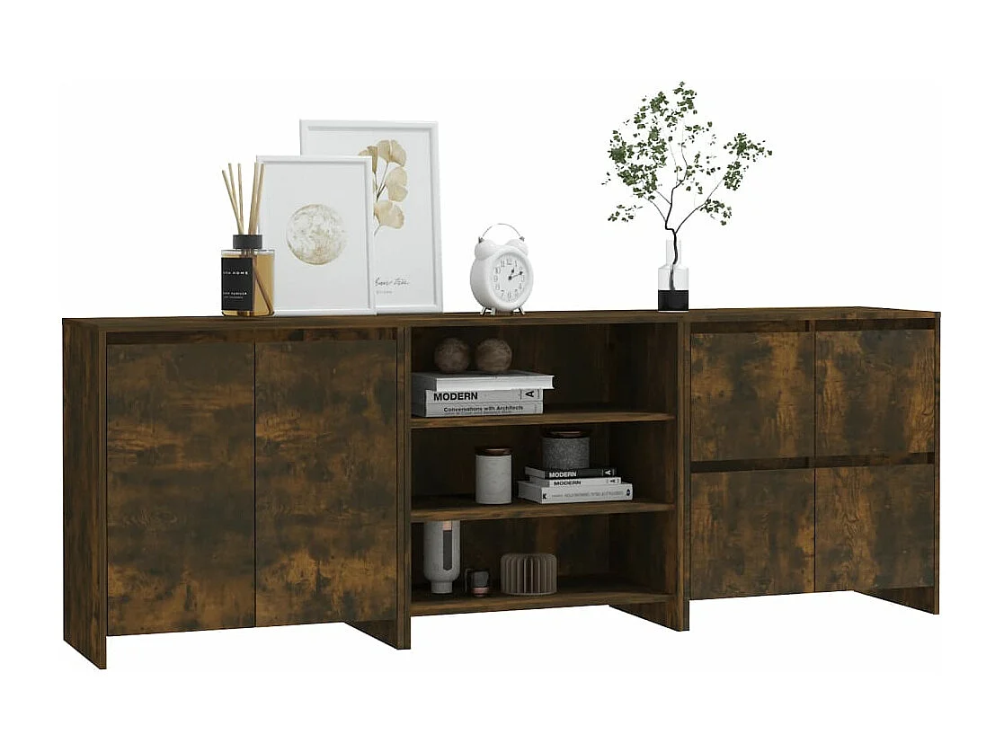 Buffets 3 pièces Chêne fumé Bois d'ingénierie