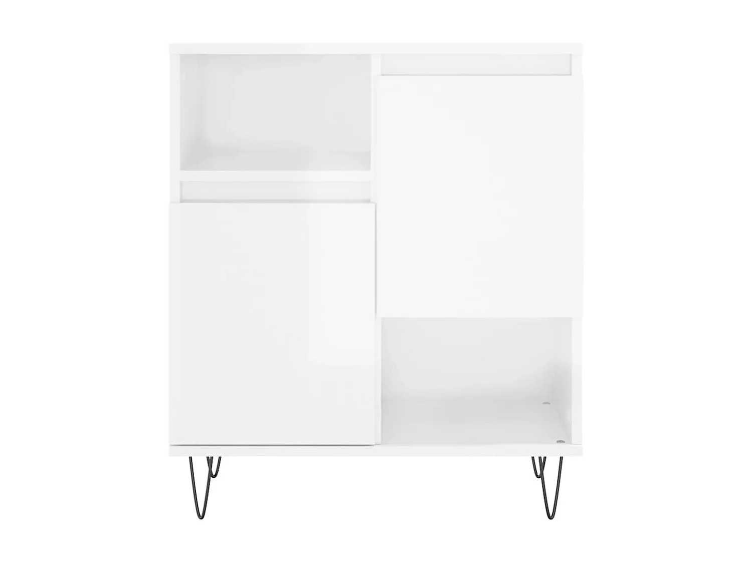 Buffets 2 pièces blanc brillant bois d'ingénierie