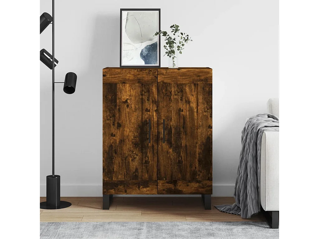 Aparador de madera de ingeniería roble ahumado 69,5x34x90 cm