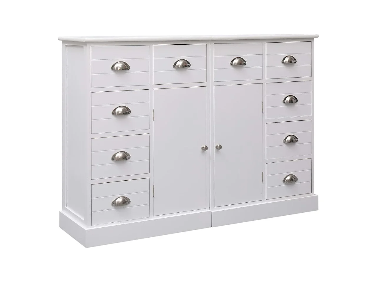 Buffet avec 10 tiroirs Blanc 113 x 30 x 79 cm Bois
