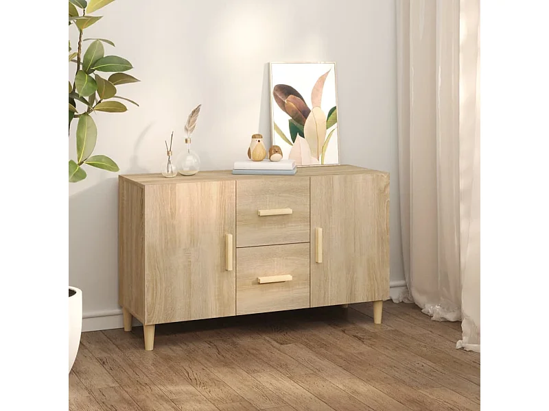 Aparador de madera de ingeniería roble Sonoma 100x36x60 cm