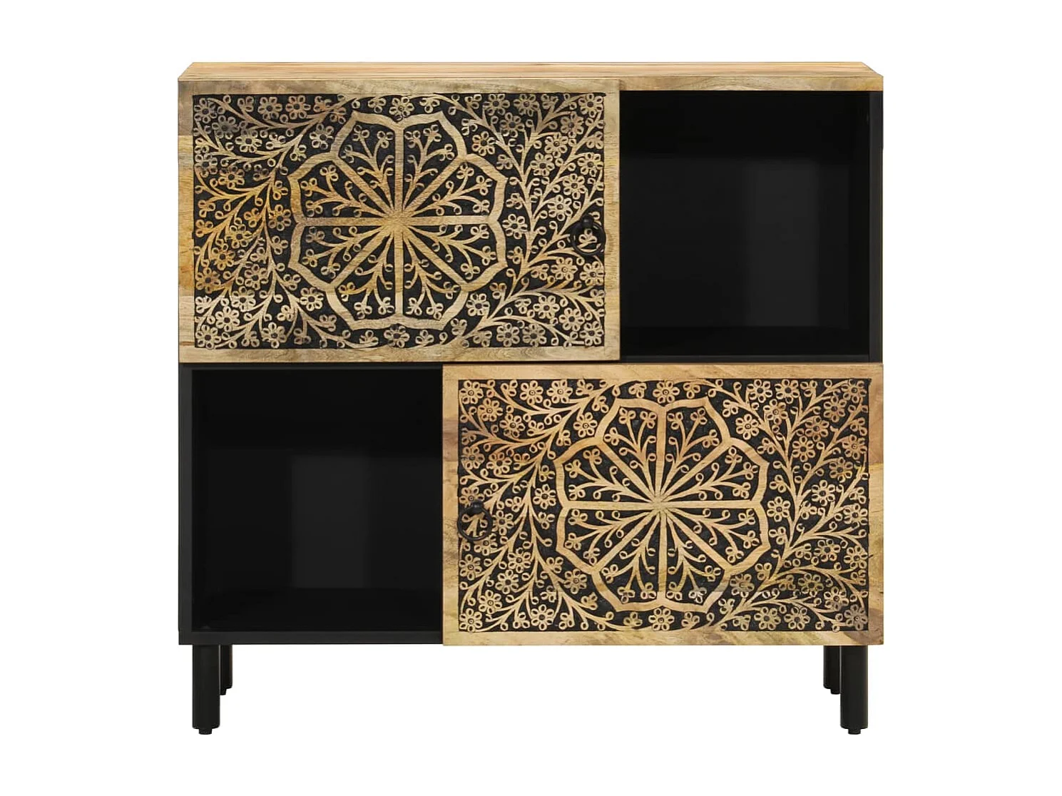 Armario auxiliar madera maciza de mango 80x33x75 cm